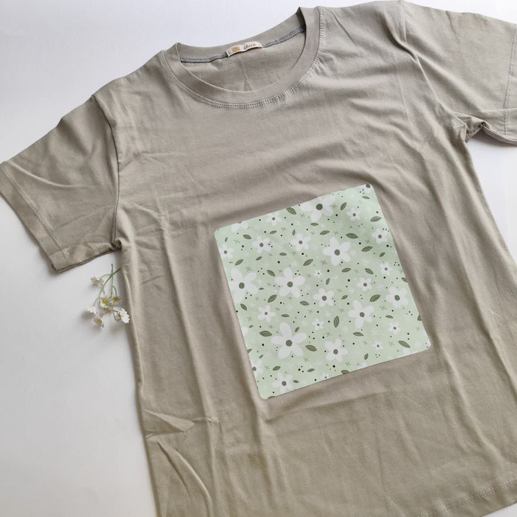 تیشرت زنانه نخ پنبه فری سایز طرح گل های بهاری