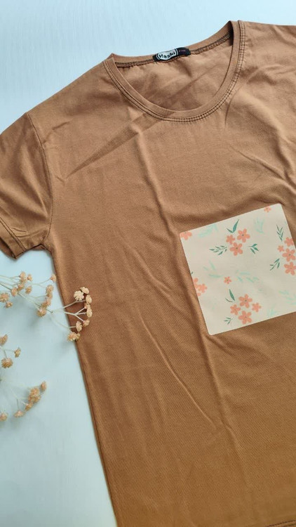 تیشرت زنانه نخ پنبه فری سایز طرح گل های بهاری