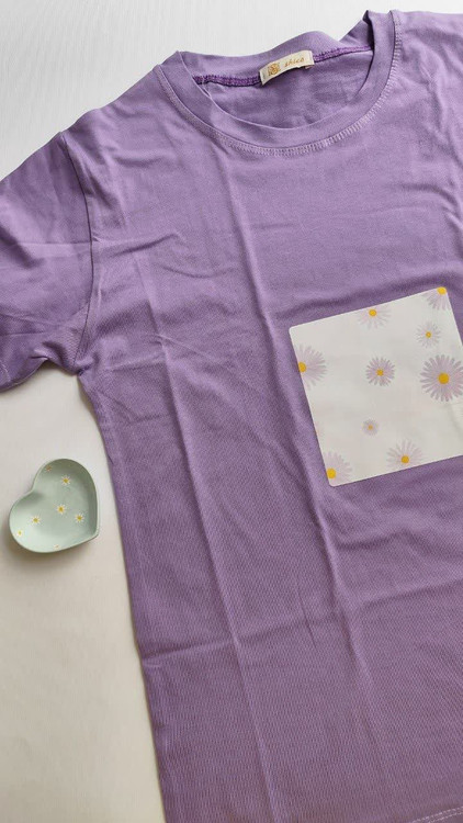 تیشرت زنانه نخ پنبه فری سایز طرح گل های بهاری