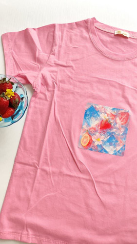 تیشرت زنانه نخ پنبه فری سایز طرح توت فرنگی