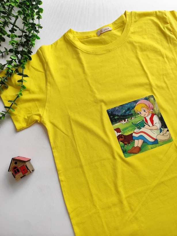 تیشرت زنانه نخ پنبه فری سایز طرح حنا در مزرعه