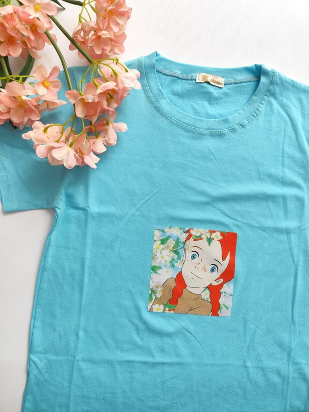 تیشرت زنانه نخ پنبه فری سایز طرح آنه شرلی