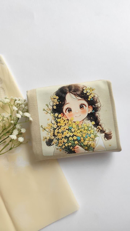 تیشرت زنانه نخ پنبه فری سایز طرح دختر بهار