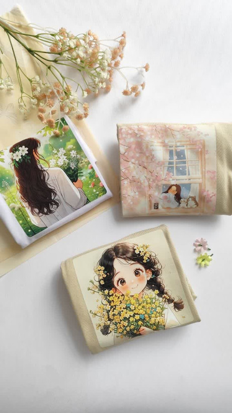 تیشرت زنانه نخ پنبه فری سایز طرح دختر بهار