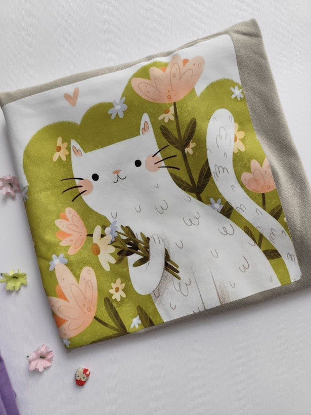 تیشرت زنانه نخ پنبه فری سایز طرح گربه کیوت