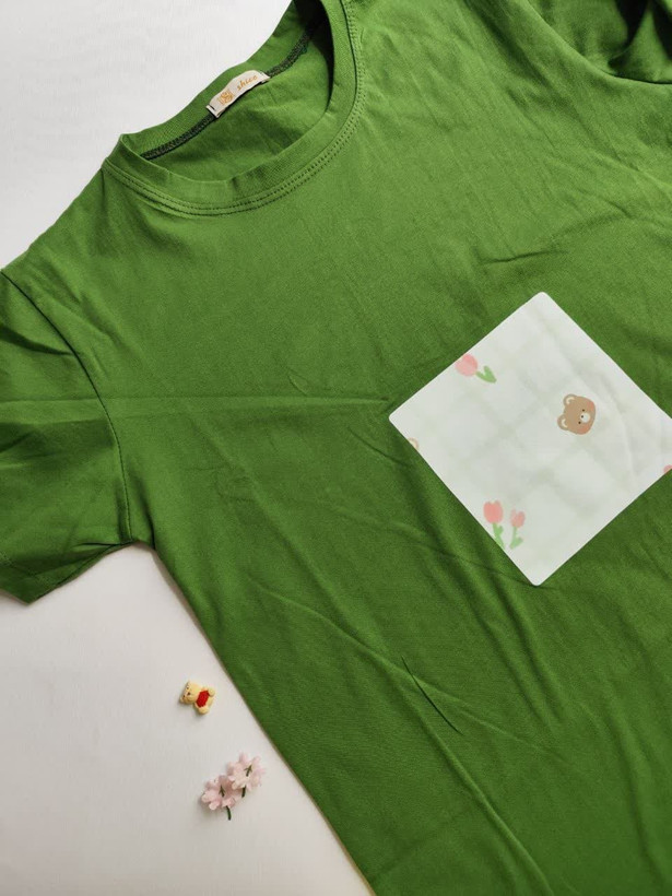 تیشرت زنانه نخ پنبه فری سایز طرح خرس کیوت