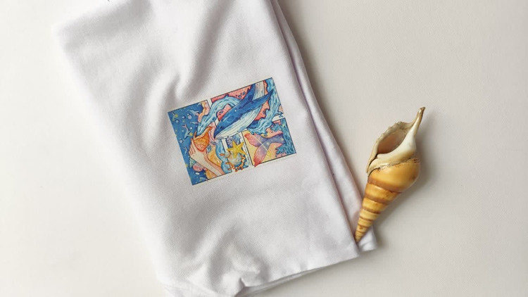 تیشرت زنانه نخ پنبه فری سایز طرح صدف