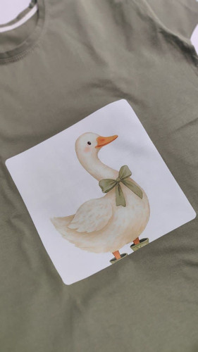 تیشرت زنانه نخ پنبه فری سایز طرح مرغابی