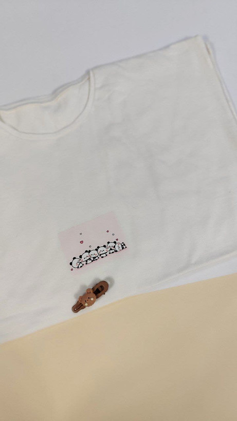 تیشرت زنانه نخ پنبه فری سایز طرح پاندا