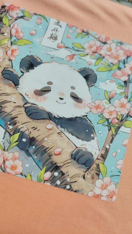 تیشرت زنانه نخ پنبه فری سایز طرح پاندا