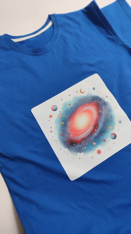 تیشرت زنانه نخ پنبه فری سایز طرح کهکشان