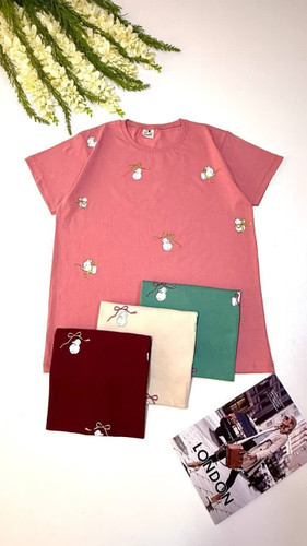 تیشرت زنانه نخ پنبه قواره بزرگ طرح خرگوش