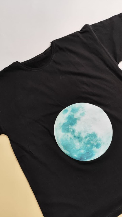 تیشرت زنانه نخ پنبه فری سایز کالکشن کهکشان و فضانورد