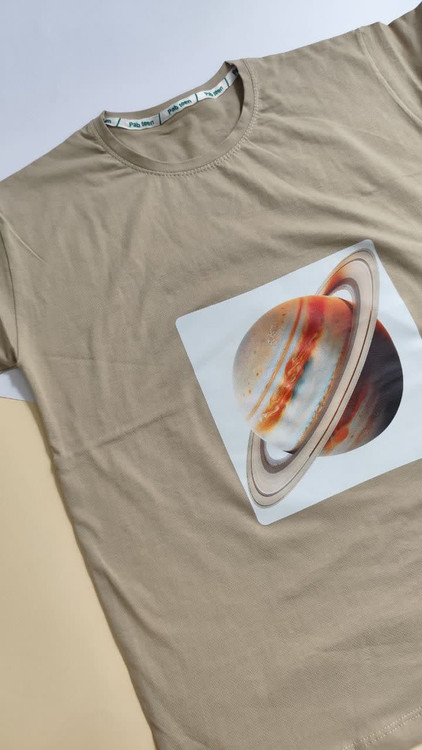 تیشرت زنانه نخ پنبه فری سایز کالکشن کهکشان و فضانورد