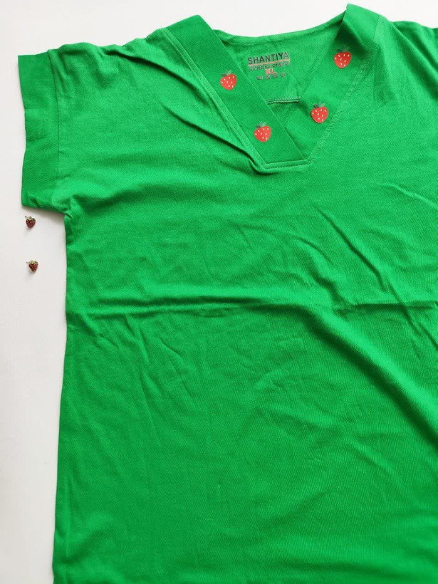 تیشرت زنانه نخ پنبه فری سایز یقه هفت