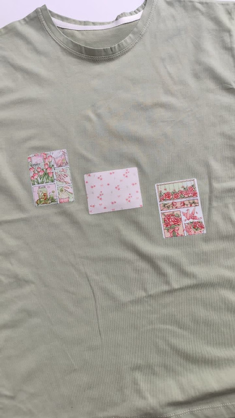 تیشرت زنانه نخ پنبه فری سایز طرح گل ریز