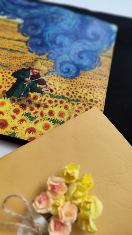 تیشرت زنانه نخ پنبه فری سایز طرح ونگوگ