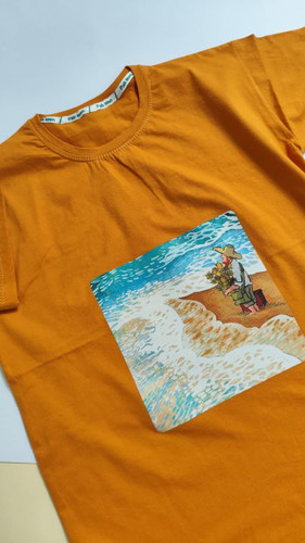 تیشرت زنانه نخ پنبه فری سایز طرح ونگوگ