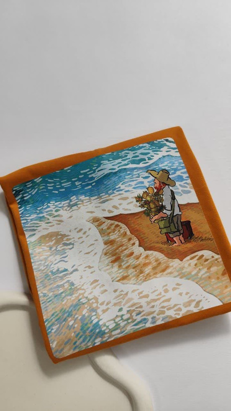 تیشرت زنانه نخ پنبه فری سایز طرح ونگوگ