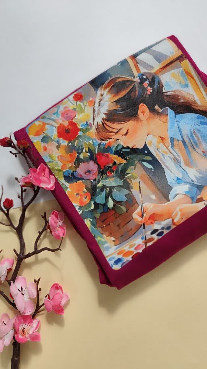 تیشرت زنانه نخ پنبه فری سایز طرح دختر کیوت