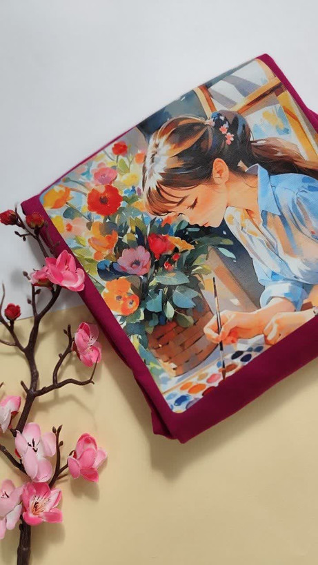 تیشرت زنانه نخ پنبه فری سایز طرح دختر کیوت