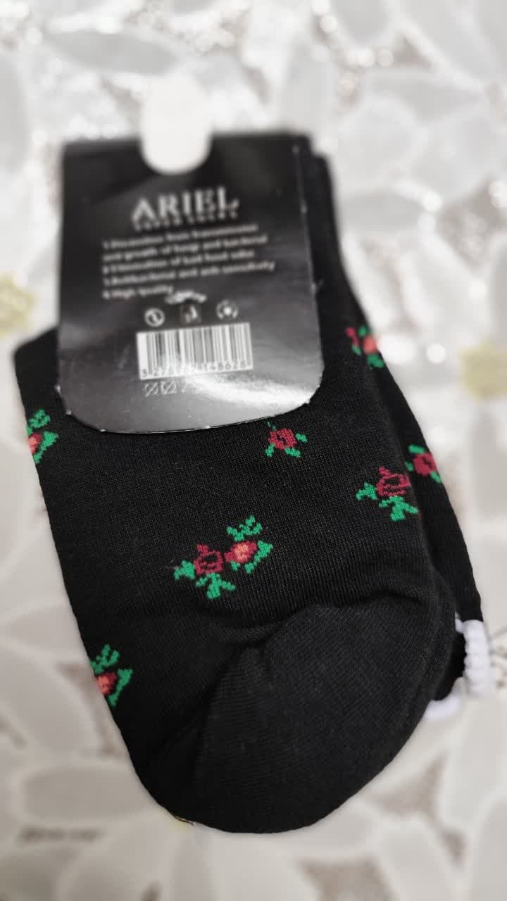 جوراب زنانه کتان فری سایز طرح گل