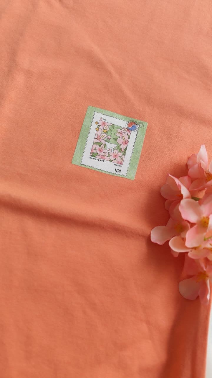 تیشرت زنانه نخ پنبه فری سایز کالکشن تمبر