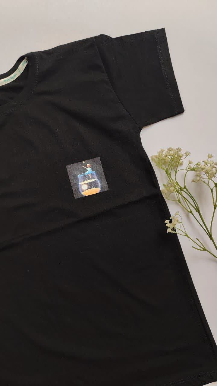 تیشرت زنانه نخ پنبه فری سایز طرح مهتاب