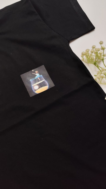 تیشرت زنانه نخ پنبه فری سایز طرح مهتاب