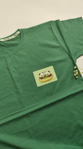 تیشرت زنانه نخ پنبه فری سایز طرح پاندا