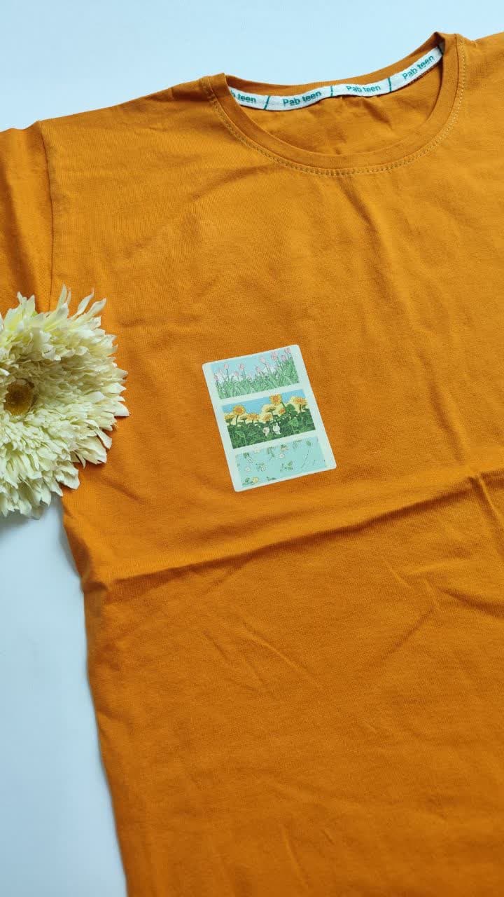 تیشرت زنانه نخ پنبه فری سایز طرح گل و طبیعت