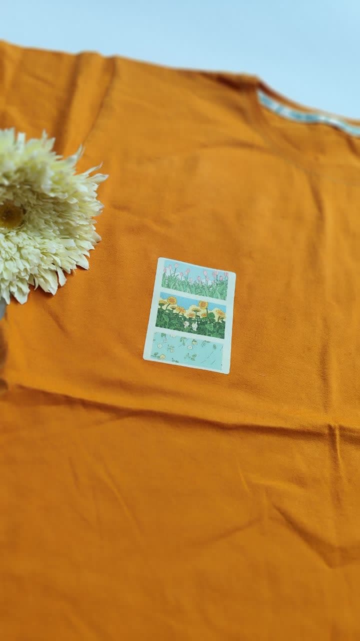 تیشرت زنانه نخ پنبه فری سایز طرح گل و طبیعت