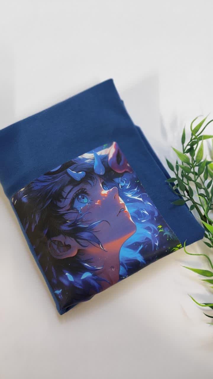 تیشرت زنانه نخ پنبه فری سایز طرح اینوسکه انیمه شیطان کش