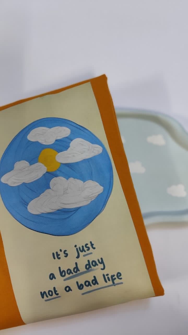 تیشرت زنانه نخ پنبه فری سایز طرح ابر و خورشید