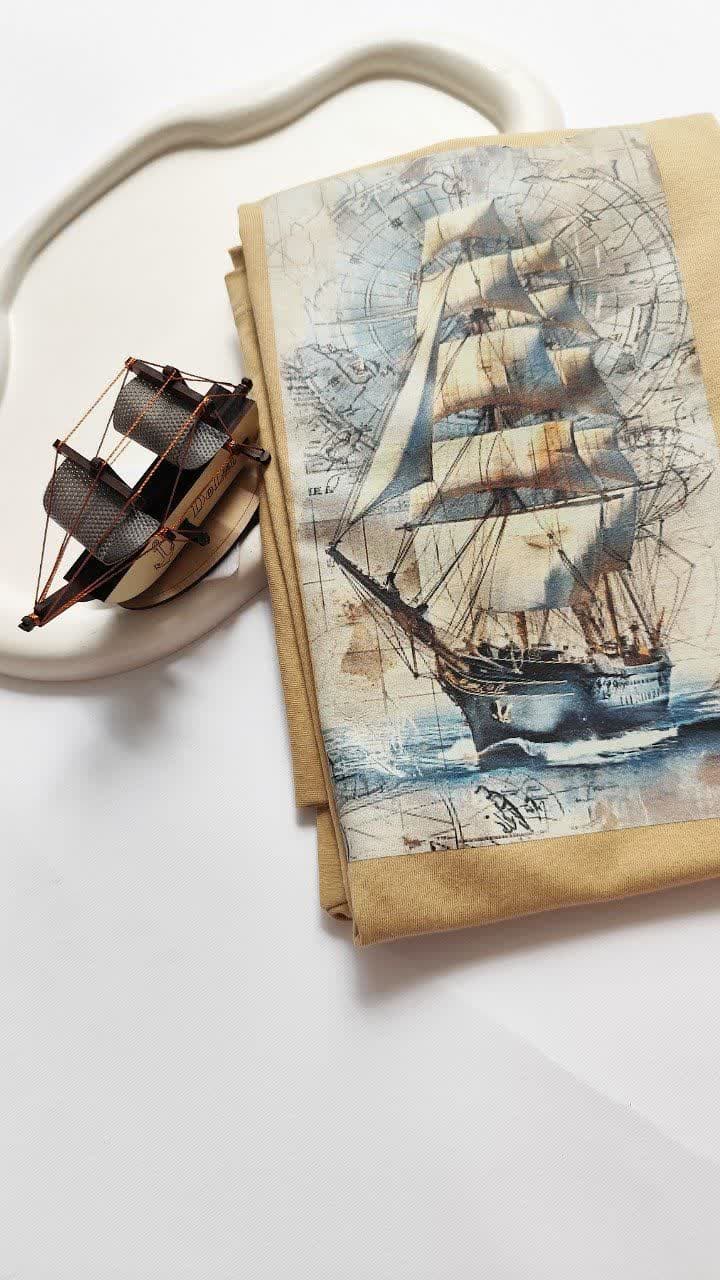 تیشرت زنانه نخ پنبه فری سایز طرح کشتی