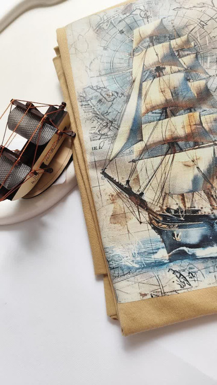 تیشرت زنانه نخ پنبه فری سایز طرح کشتی