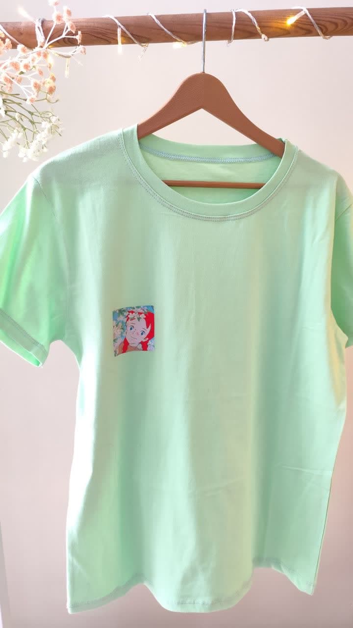 تیشرت زنانه نخ پنبه فری سایز طرح آنشرلی