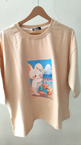 تیشرت زنانه نخ پنبه فری سایز طرح خرگوش