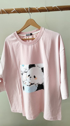 تیشرت زنانه نخ پنبه فری سایز طرح پاندا