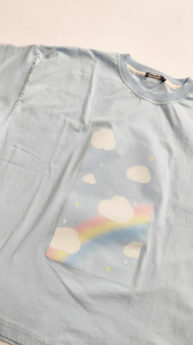 تیشرت زنانه نخ پنبه فری سایز طرح آسمان