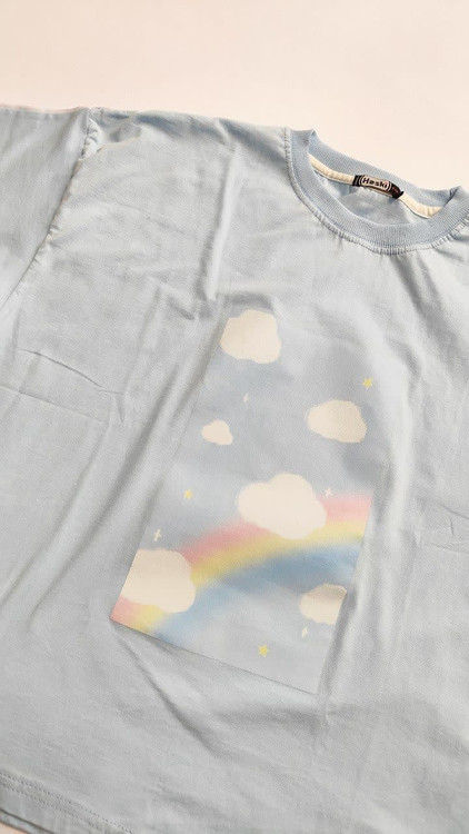 تیشرت زنانه نخ پنبه فری سایز طرح آسمان