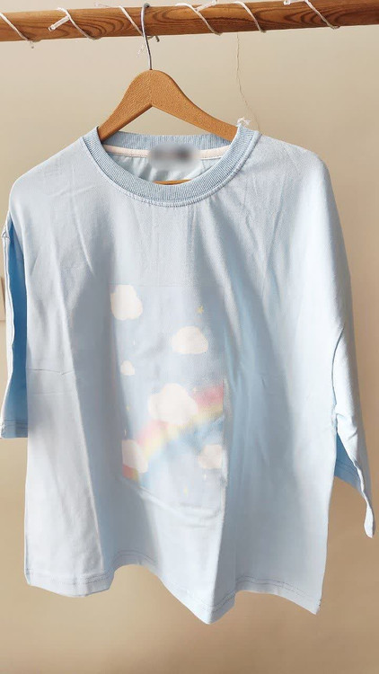 تیشرت زنانه نخ پنبه فری سایز طرح ابر