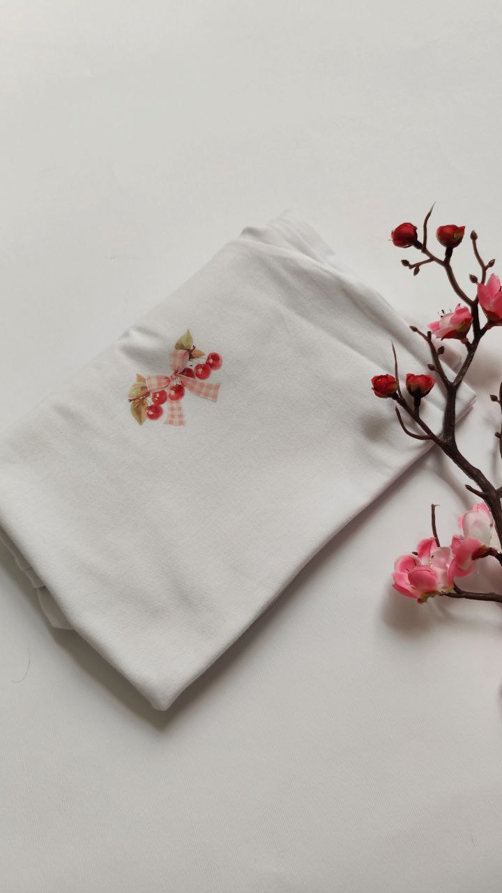 تیشرت زنانه نخ پنبه فری سایز طرح آلبالو پینترستی