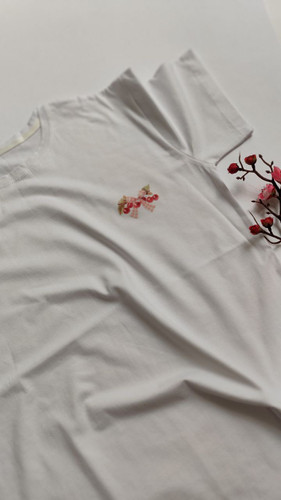 تیشرت زنانه نخ پنبه فری سایز طرح آلبالو پینترستی