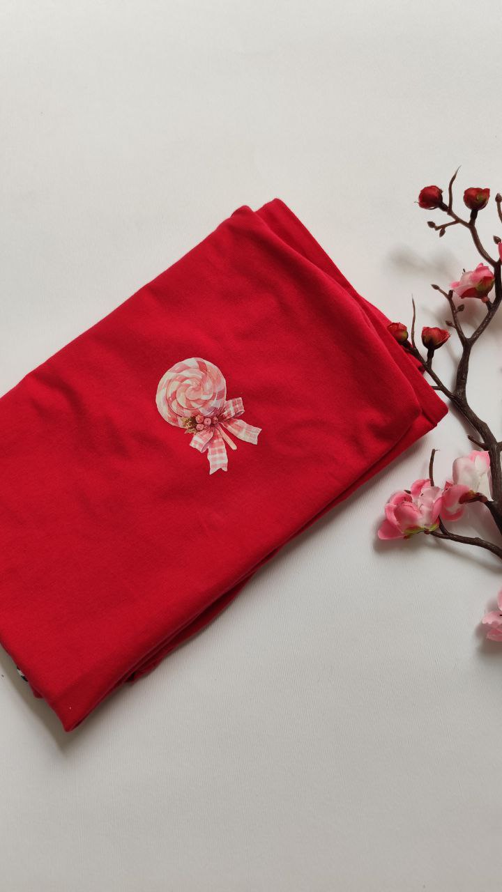 تیشرت زنانه نخ پنبه فری سایز طرح آبنبات چوبی