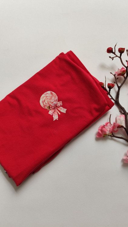 تیشرت زنانه نخ پنبه فری سایز طرح آبنبات چوبی