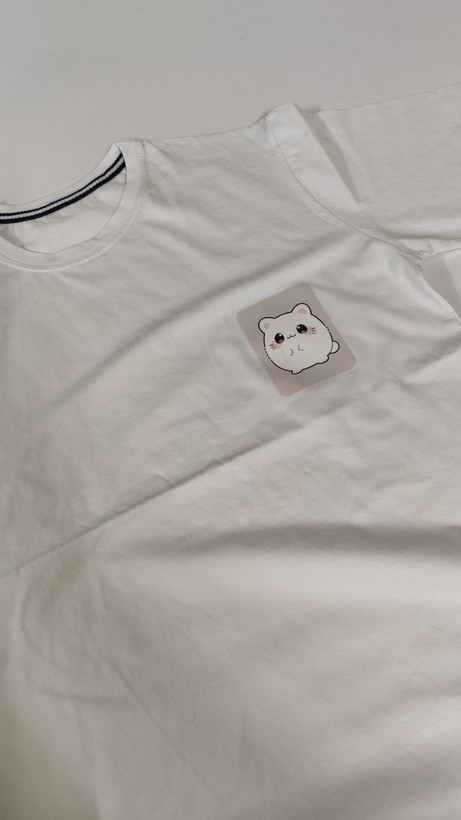 تیشرت زنانه نخ پنبه فری سایز طرح موش سفید
