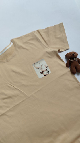 تیشرت زنانه نخ پنبه فری سایز طرح خرس