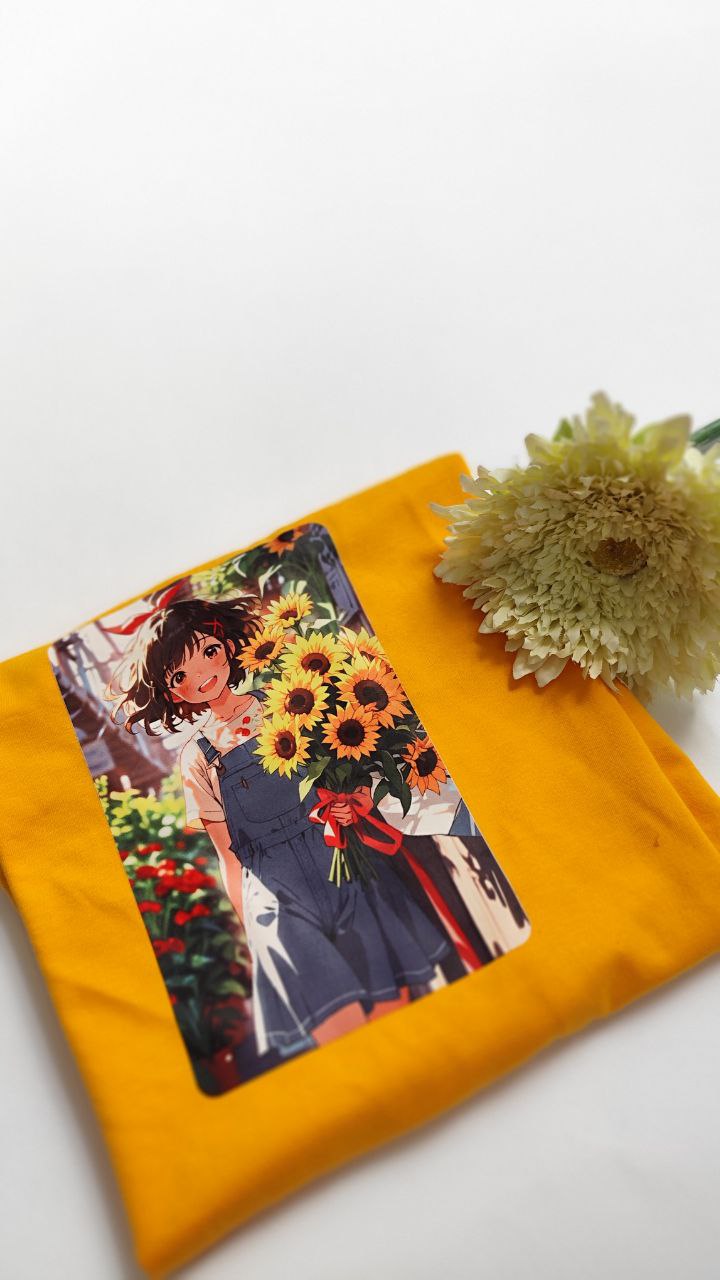 تیشرت زنانه نخ پنبه فری سایز طرح دختر کیوت