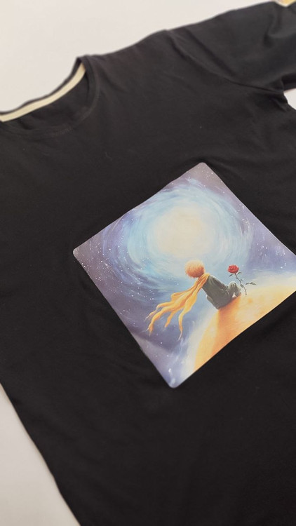 تیشرت زنانه نخ پنبه فری سایز طرح شازده کوچولو